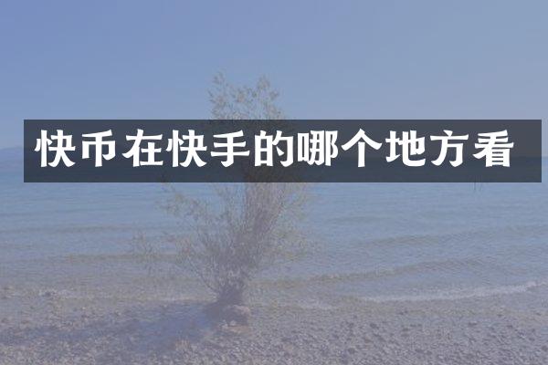 快币在快手的哪个地方看