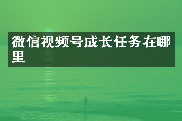 微信视频号成长任务在哪里