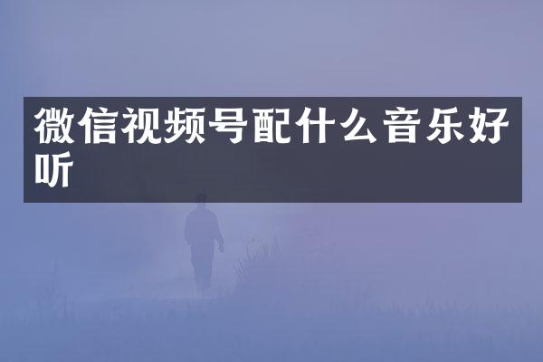微信视频号音乐好听