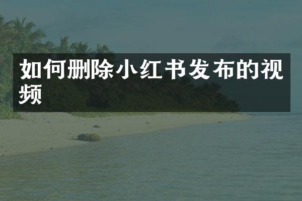 如何删除小红书发布的视频
