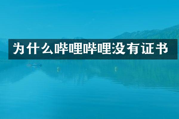 为什么哔哩哔哩没有证书