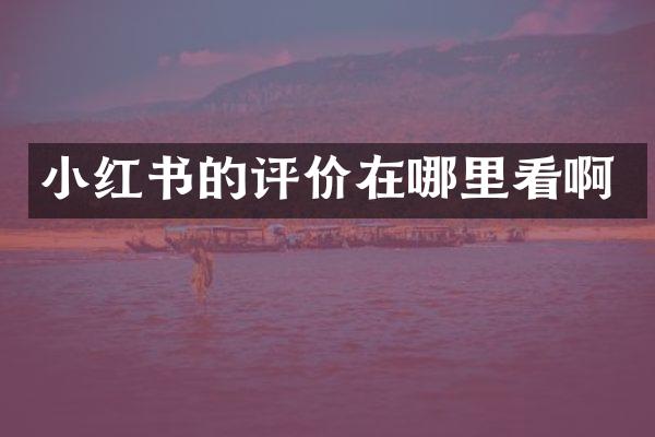 小红书的评价在哪里看啊