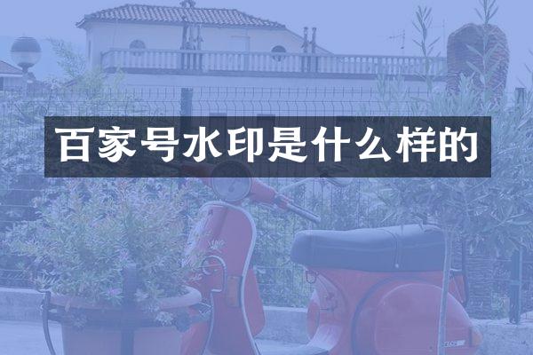 百家号水印是什么样的