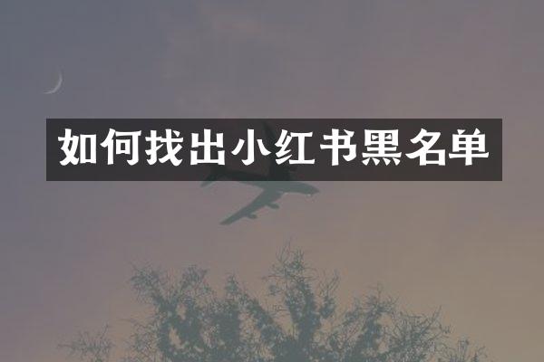 如何找出小红书黑名单