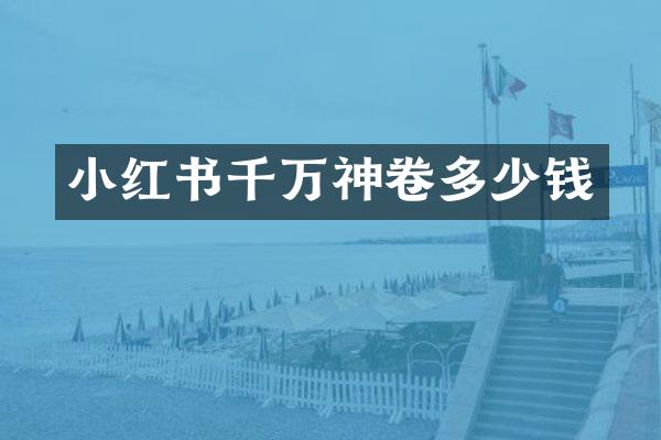 小红书千万神卷多少钱
