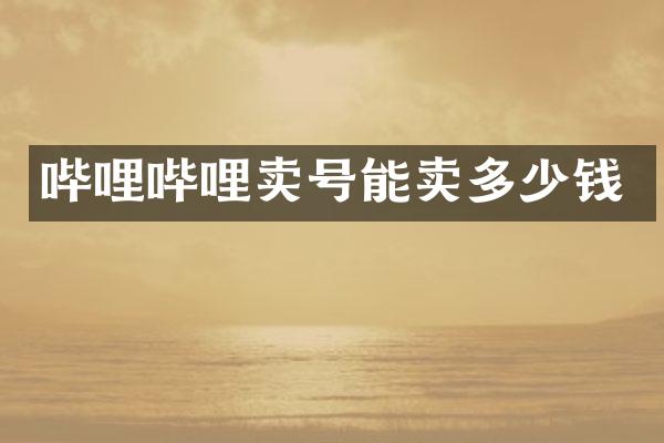 哔哩哔哩卖号能卖多少钱