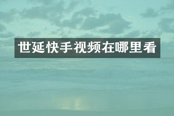 世延快手视频在哪里看