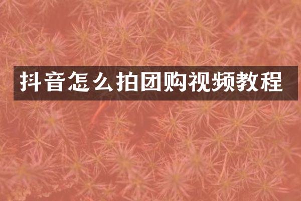 抖音怎么拍团购视频教程