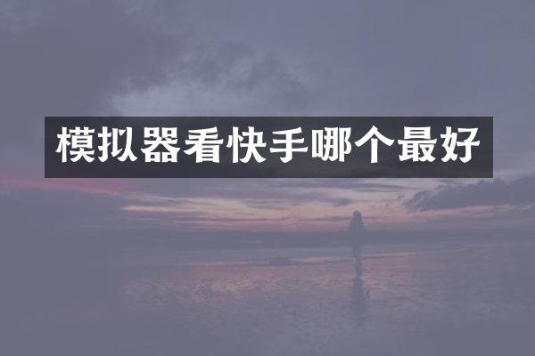 模拟器看快手哪个最好