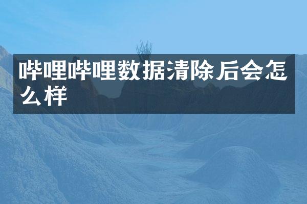 哔哩哔哩数据清除后会怎么样
