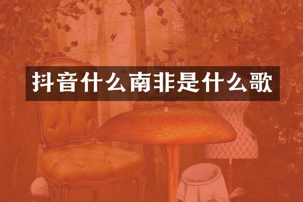抖音什么南非是什么歌