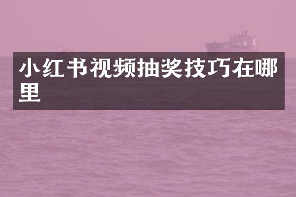 小红书视频抽奖技巧在哪里