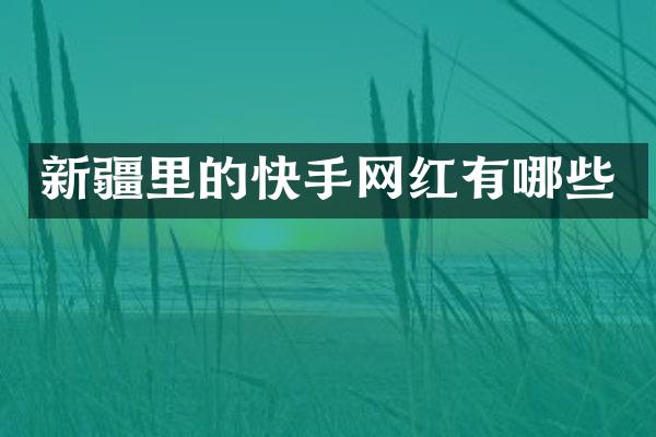 新疆里的快手网红有哪些