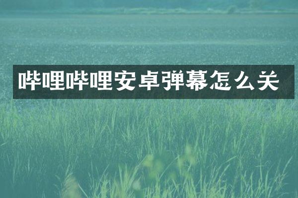 哔哩哔哩安卓弹幕怎么关