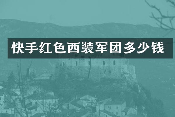 快手红色西装军团多少钱