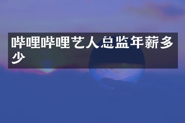 哔哩哔哩艺人总监年薪多少