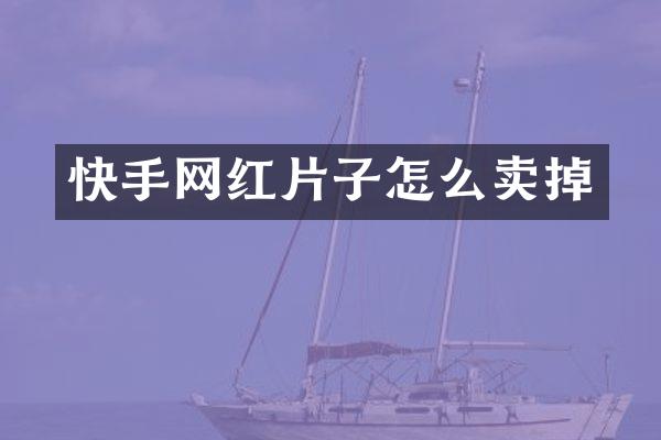 快手网红片子怎么卖掉