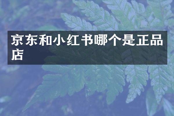 京东和小红书哪个是正品店