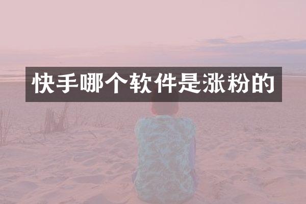 快手哪个软件是涨粉的