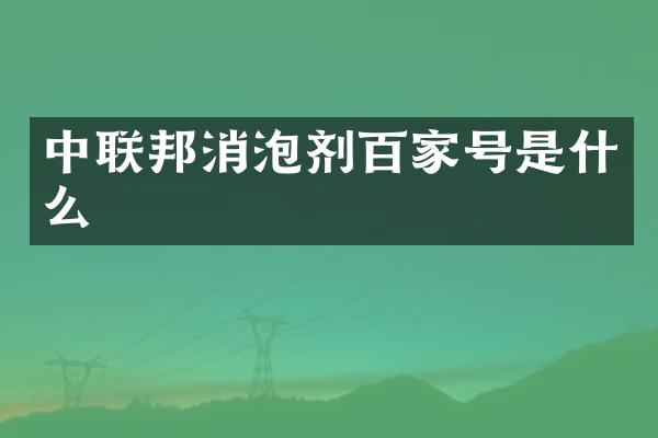 中联邦消泡剂百家号是什么