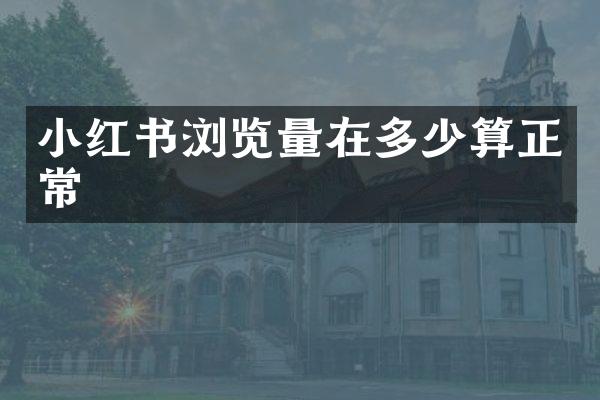小红书浏览量在多少算正常