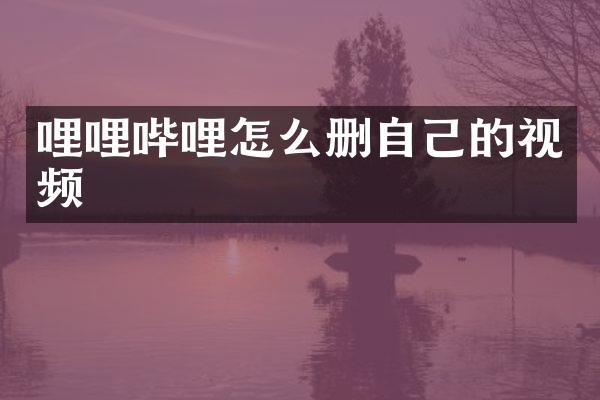 哩哩哔哩怎么删自己的视频