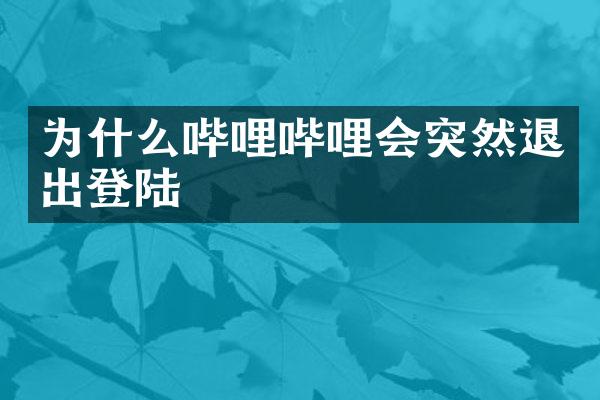 为什么哔哩哔哩会突然退出登陆