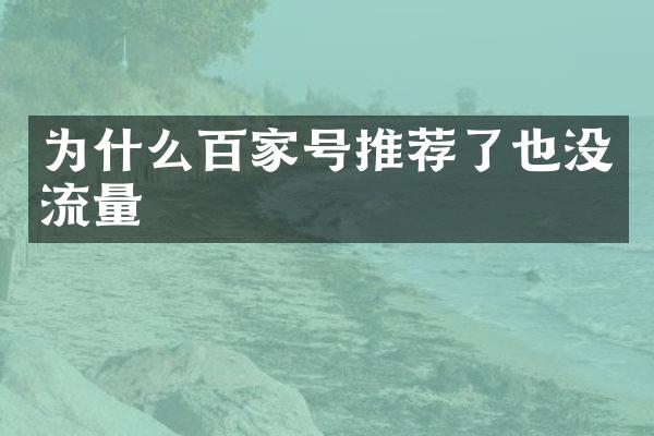 为什么百家号推荐了也没流量