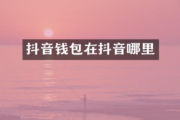 抖音钱包在抖音哪里