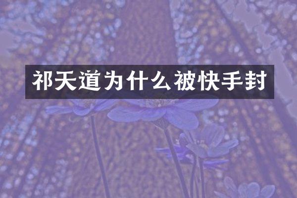 祁天道为什么被快手封