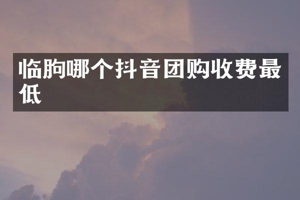 临朐哪个抖音团购收费最低