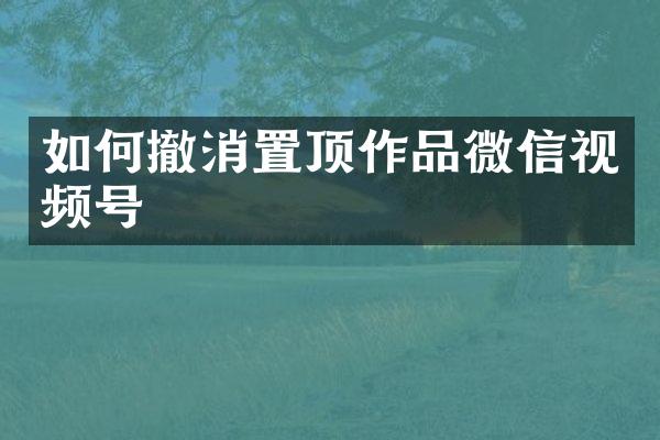 如何撤消置顶作品微信视频号