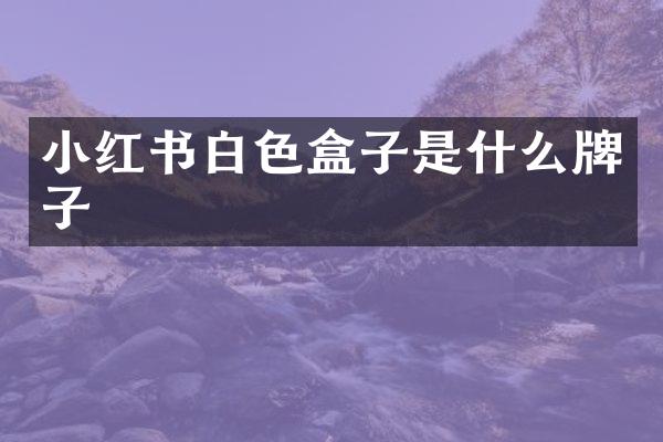 小红书白色盒子是什么牌子