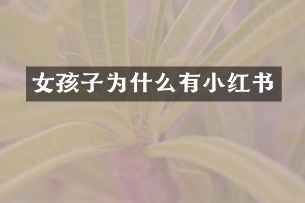 女孩子为什么有小红书