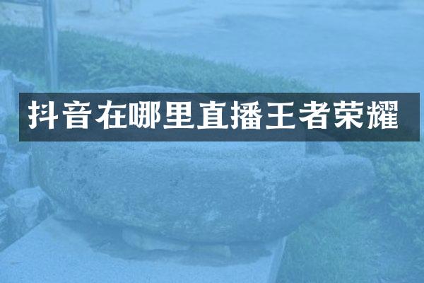 抖音在哪里直播王者荣耀