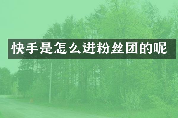 快手是怎么进粉丝团的呢