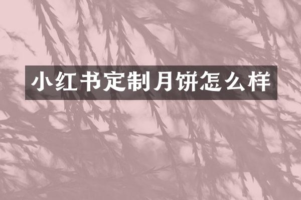 小红书定制月饼怎么样