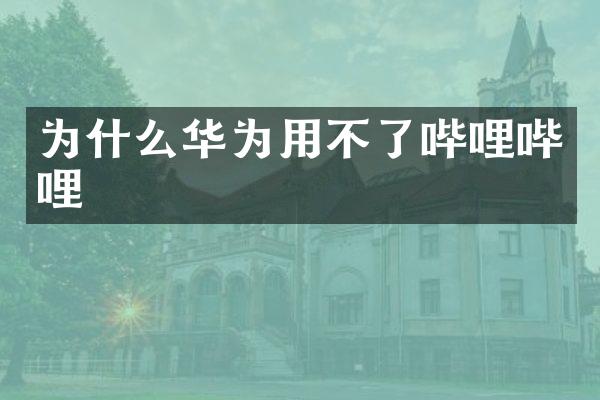 为什么华为用不了哔哩哔哩