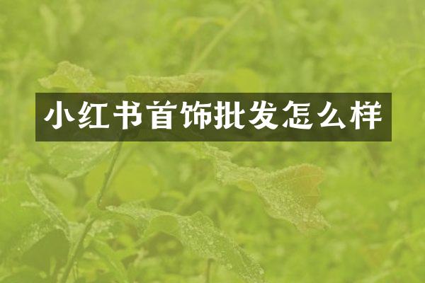 小红书首饰批发怎么样
