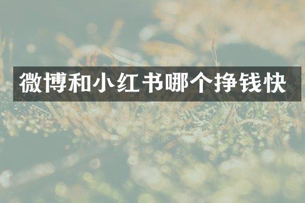 微博和小红书哪个挣钱快