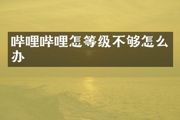 哔哩哔哩怎等级不够怎么办