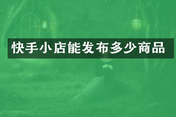 快手小店能发布多少商品