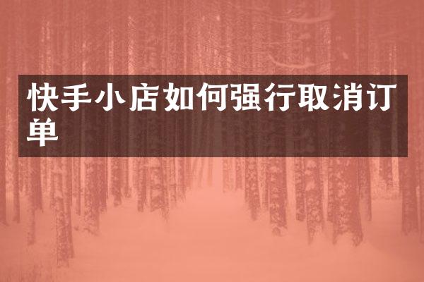 快手小店如何强行取消订单