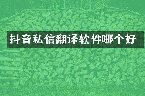 抖音私信翻译软件哪个好