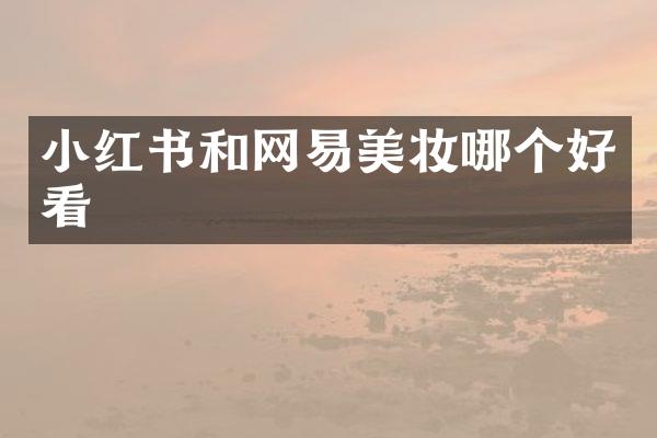 小红书和网易美妆哪个好看