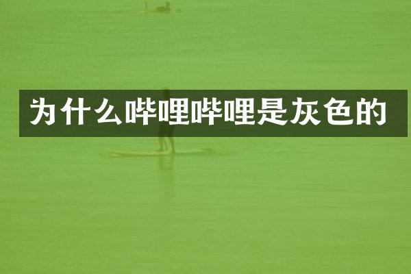 为什么哔哩哔哩是灰色的