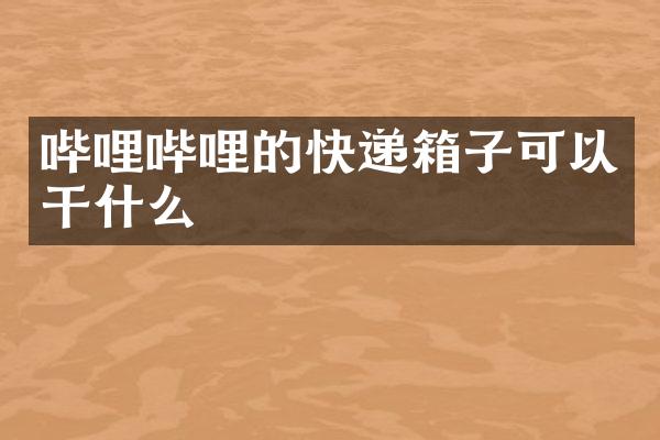 哔哩哔哩的快递箱子可以干什么