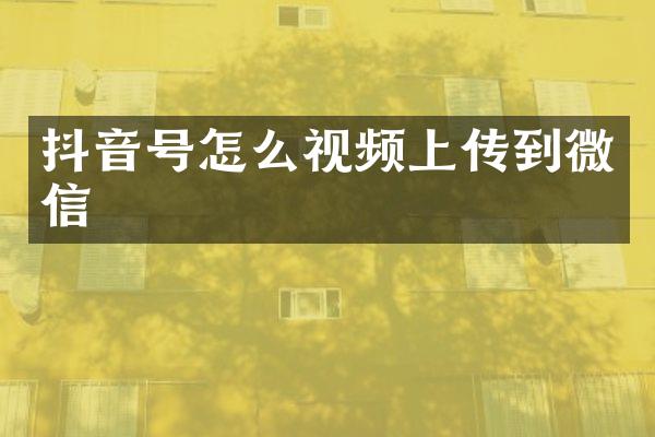 抖音号怎么视频上传到微信