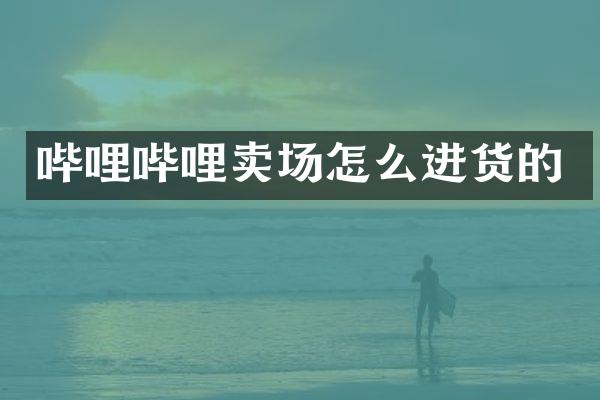 哔哩哔哩卖场怎么进货的