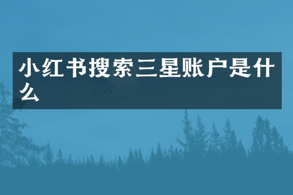 小红书搜索三星账户是什么